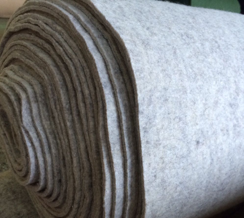 Grey Melange colour 5mm thick Zorin (width: 125 cm, 100% wool)