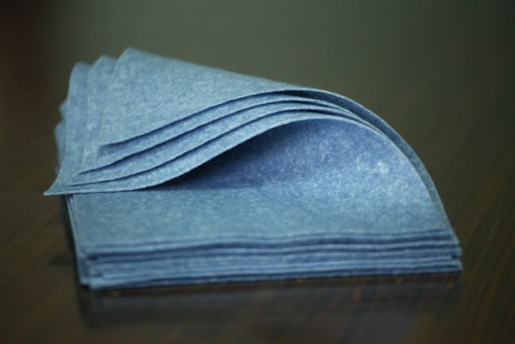 Light blue colored woolfelt sheet, 100%